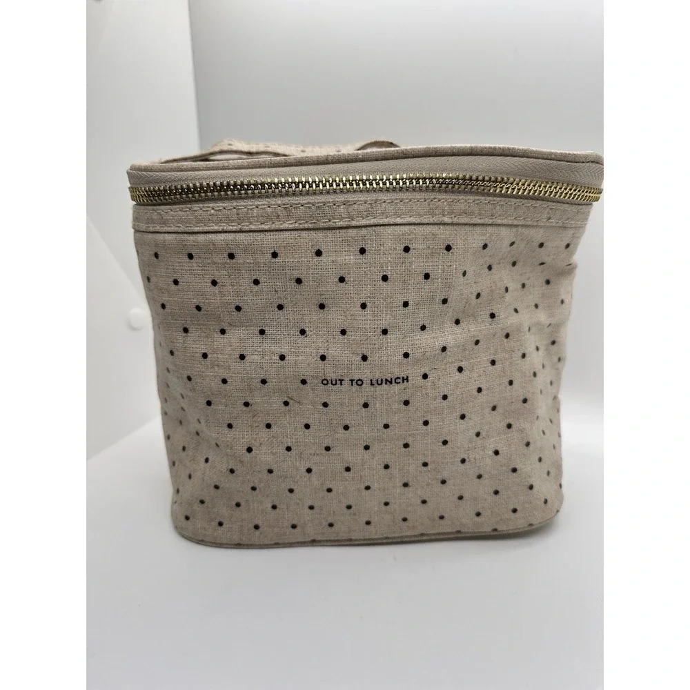 Kate Spade 'Out to Lunch' Polka Dot insulated Lunchbox or Cosmetic Bag zip close